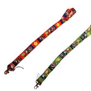 Mario and Luigi Lanyard Keychain ID Badge Holder 2 pcs set